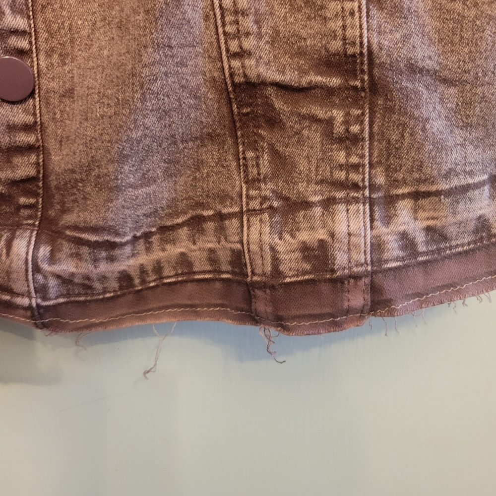 Purple Distressed Denim Jacket - Picture 3 of 3